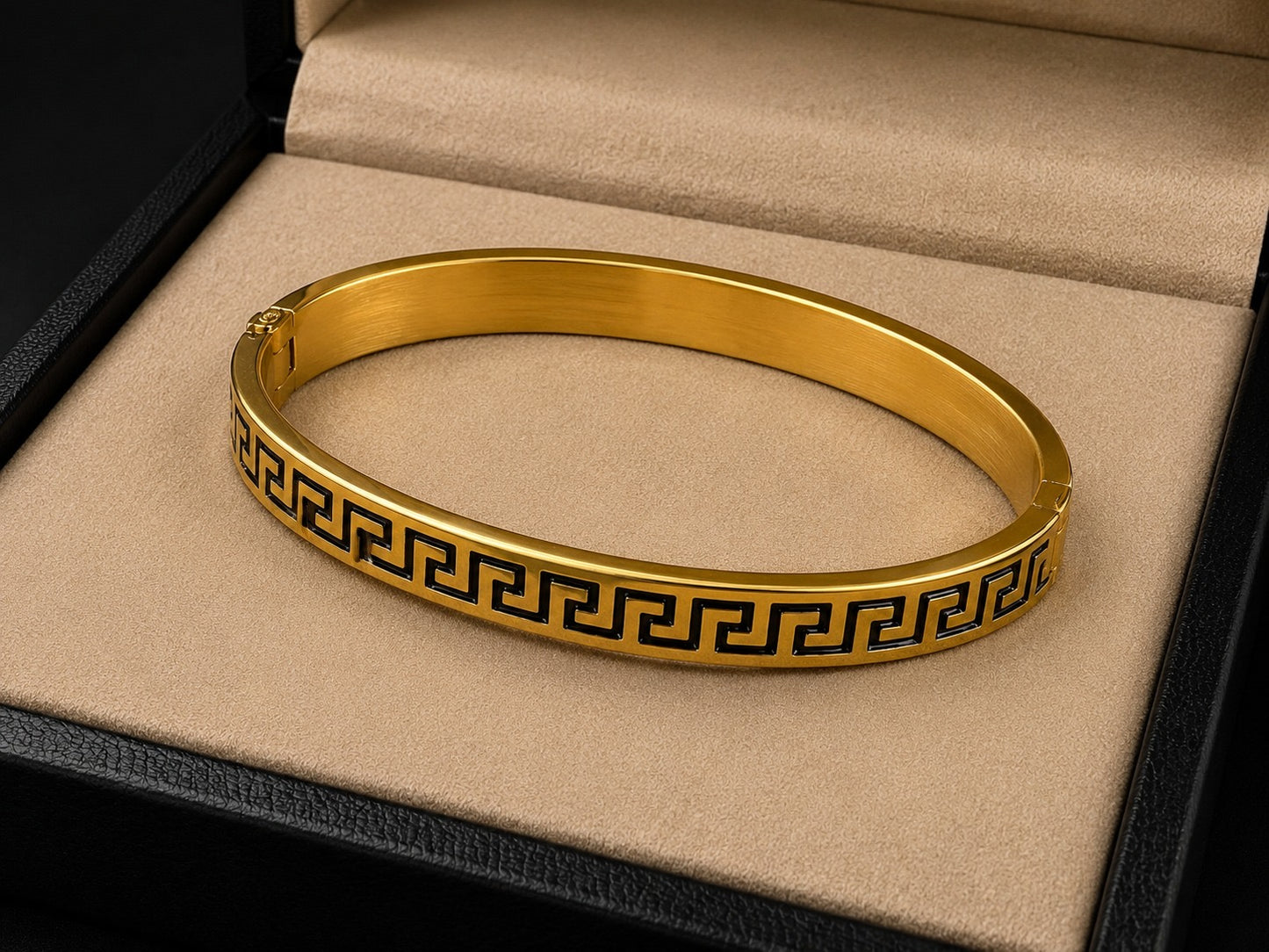 Greek key bangle bracelet