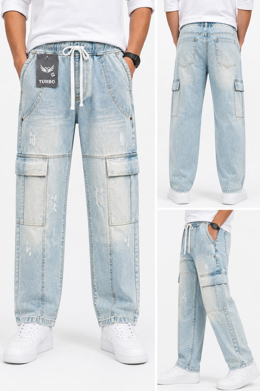 Wide leg cargo jeans