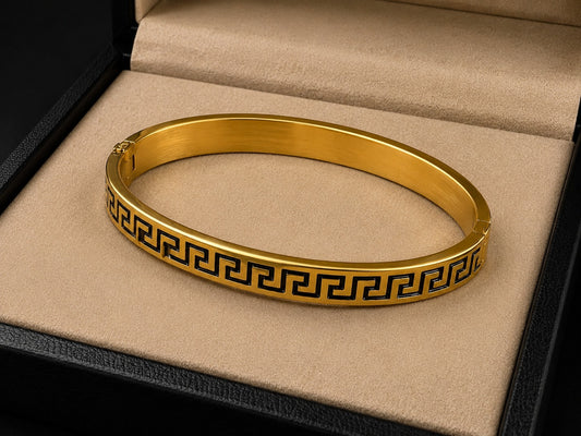 Greek key bangle bracelet